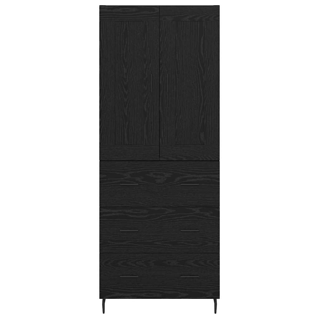 Highboard 2 pcs Black Oak Effect Particleboard