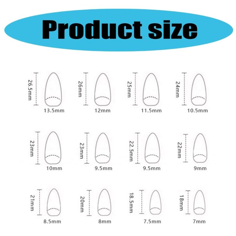 Christmas Nail Medium Almond Press On Nail 3D Blue Color Designs Glossy False Nail Full Cover for Women and Girls 24Pcs