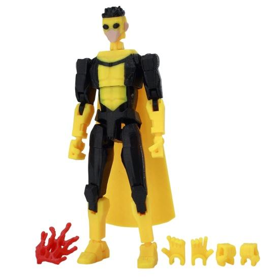 3D Printed Action Figure with Accessories Posable Cartoon Character Model Movable Joints Figure Decoration Collectible Gift for Animation Lovers