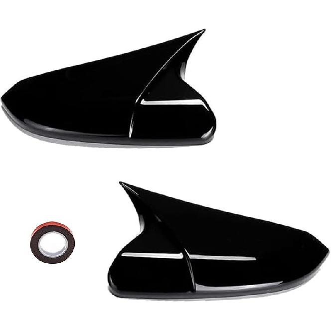 Moonlinks Compatible With 2016- Honda Civic Side Mirror Cover Replacement,Glossy Black LH & RH Side Door Rearview Mirror Cap Trim For 10Th Gen