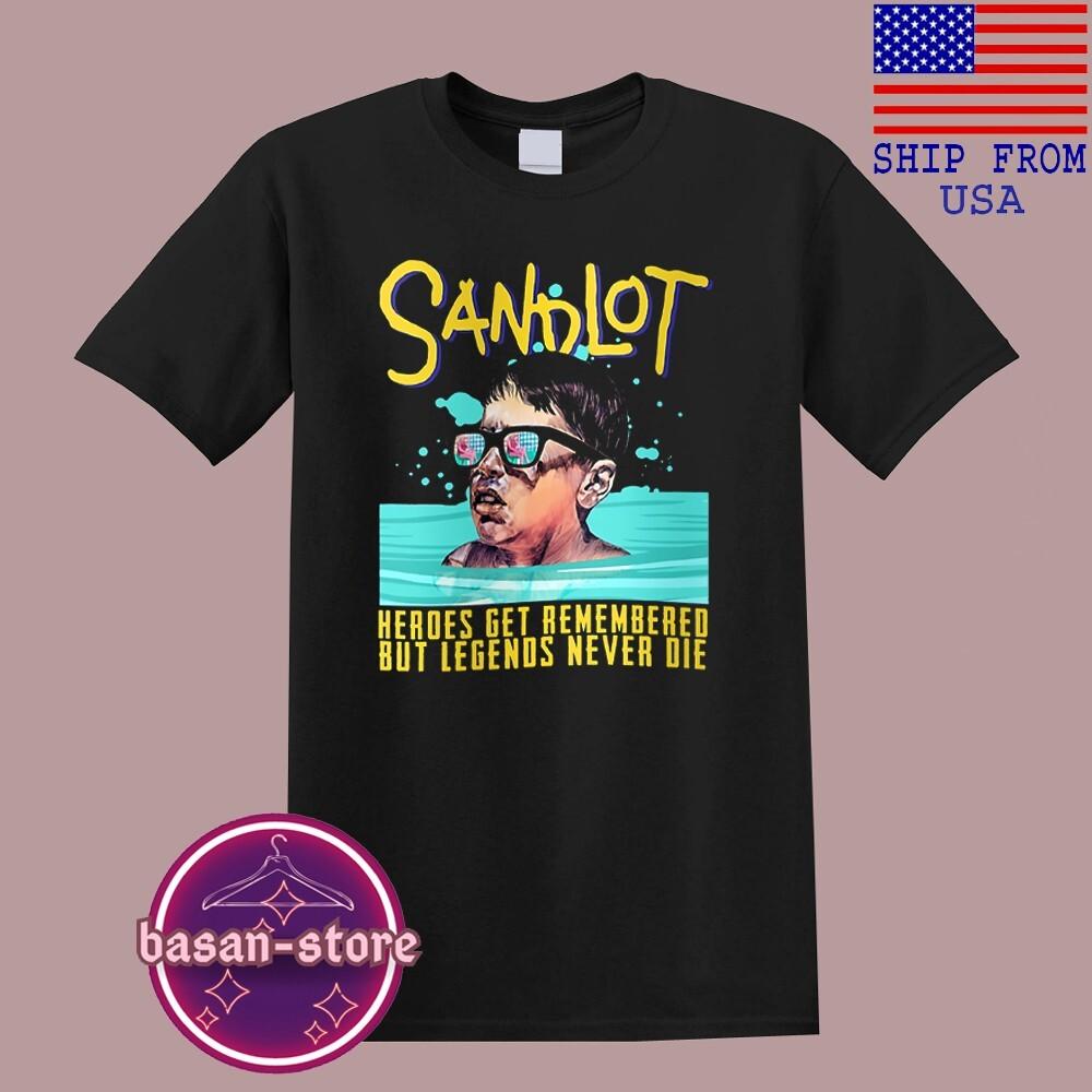 1990s Sandlot Legends Never Die Men#039;s Black Size S5XL Unisex T-Shirt L