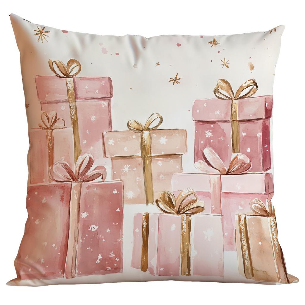 New Christmas Pillowcase Pink and Gold Fantasy Christmas Holiday Home Sofa Decoration Pillow Cushion