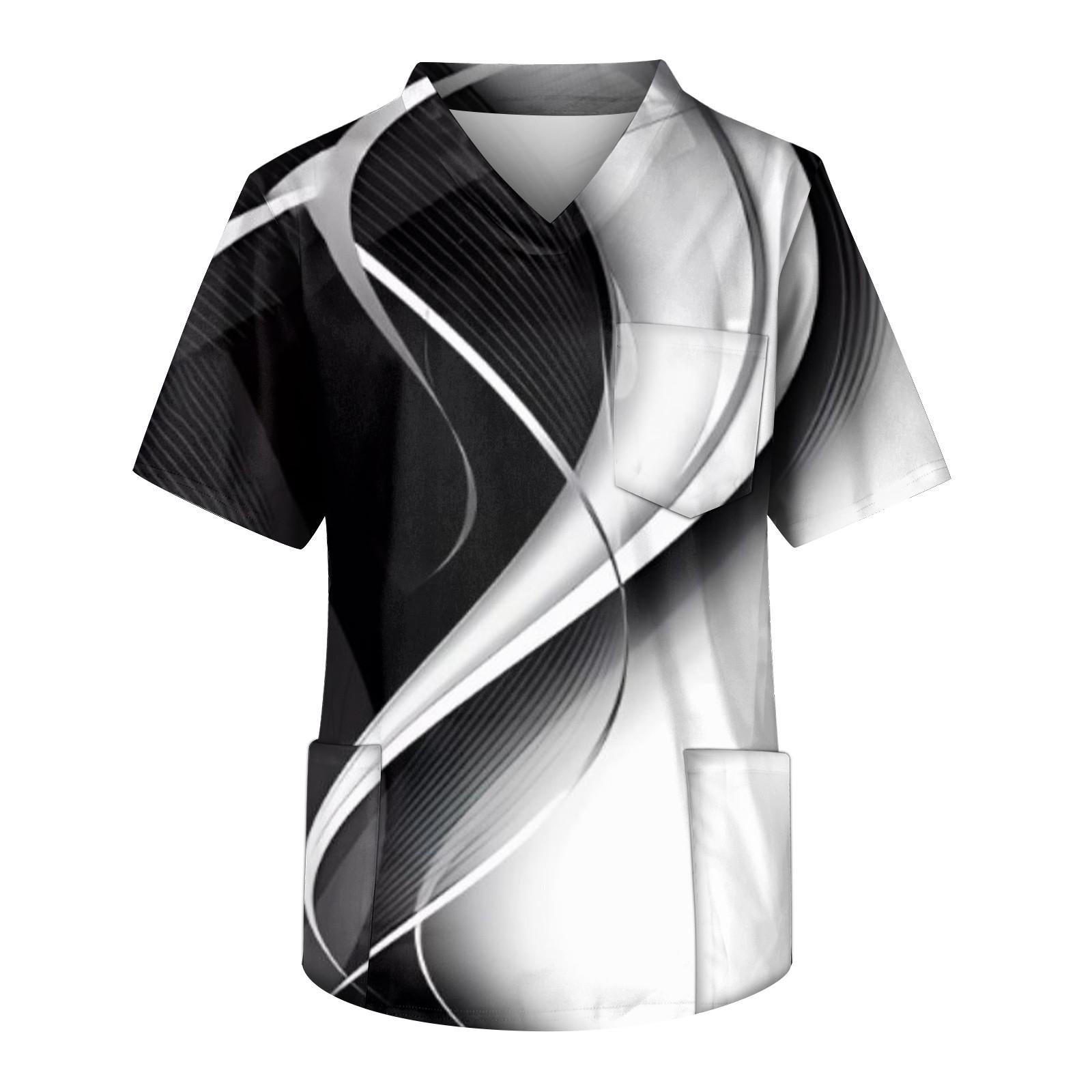 

Мужской топ с коротким рукавом и V-образным вырезом с принтом нагрудного кармана XXL белый