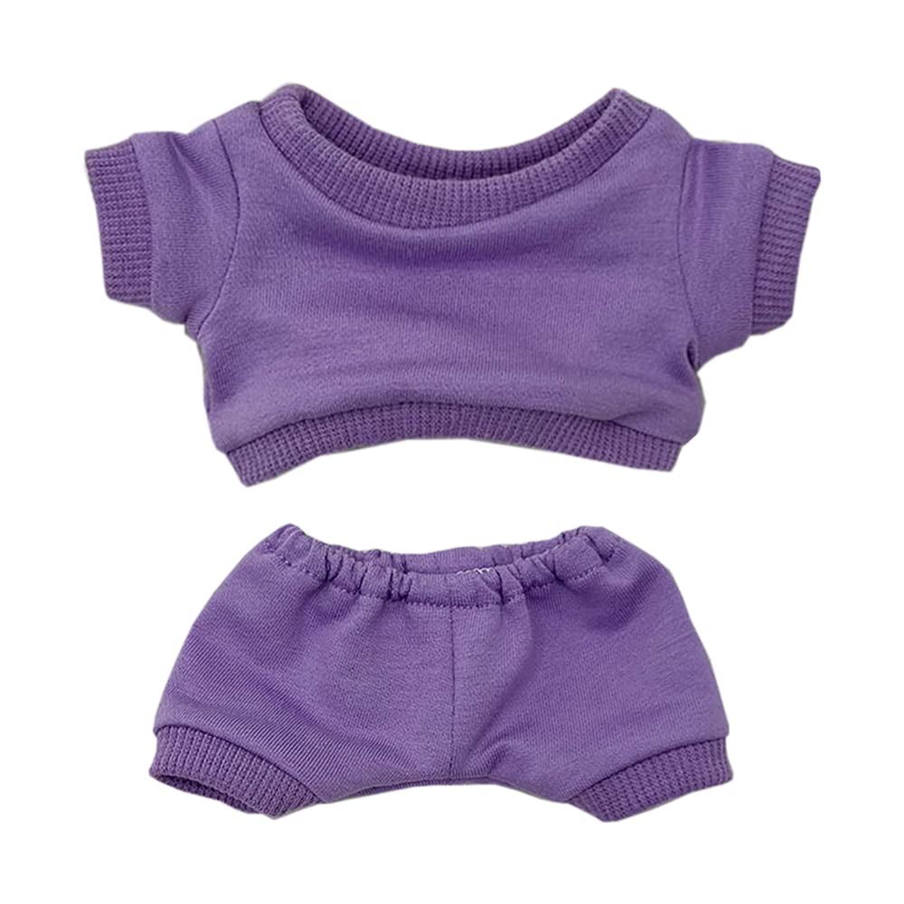 niannyyhouse 15cm Plush Toy Clothes, Sportswear, Sweatpants, Cotton Doll Clothes, Dress-Up (Purple, 15cm)