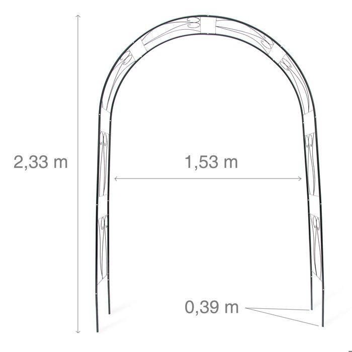 Relaxdays arche à rosiers tuteur roses arche de jardin arceau rosiers support plantes grimpantes vert 2,3 m