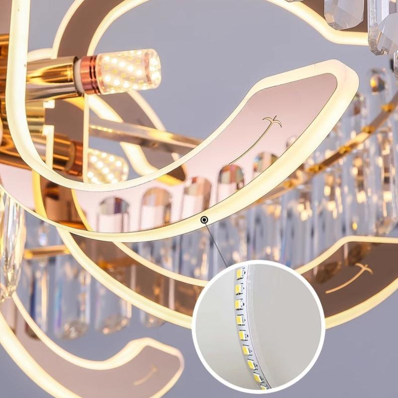 Crystal Pendant Light, High-end and Atmospheric Villa Living Room Dining Room Pendant Light Hall Main Light
