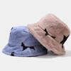 Autumn and Winter New Thickened Plush Pentagram Bucket Hat Female Internet Celebrity Fashion Trend Warm Basin Hat Casual Visor