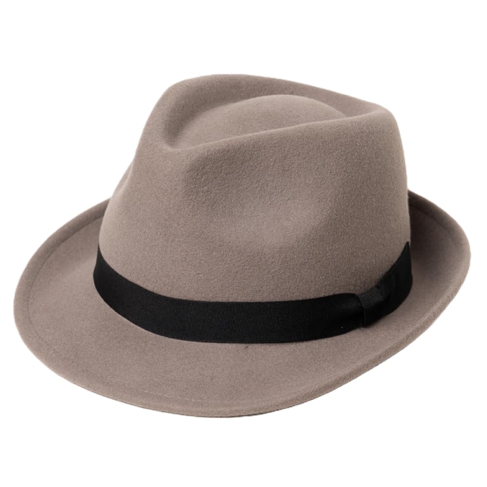 

Nakota RUBEN Карманная фетровая складная шляпа размера M серого цвета, федора, шерсть, (Окружность головы прибл.. 58.5cm), серый