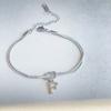 JXJ Jewelry 18k Gold Plated Stainless Steel Letter Pendant Knot Style Trendy Charm Bracelet for Anniversaries
