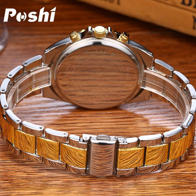 POSHI Vanntett Klokke Herre Selvlysende Kalenderklokke Herre Stållenke Klokke Studentklokke Herre