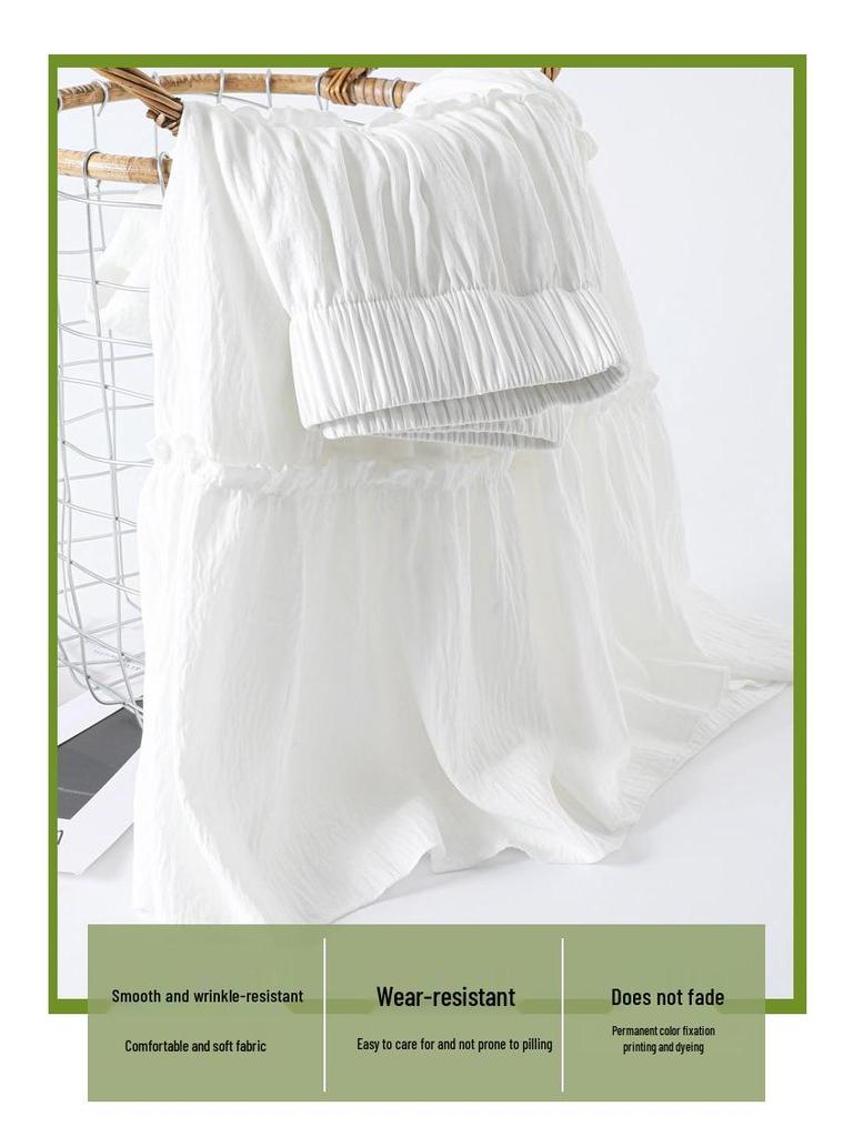 Korean Style Puffy White A-Line Skirt for Women - High Waist, Mid-Length, Spring/Summer 2025