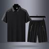 Men's Ice Silk Polo & Shorts Set - Summer Casual for Dad