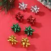 Multicolor Metallic Star Bow Christmas Earrings – Festive Holiday Ornament