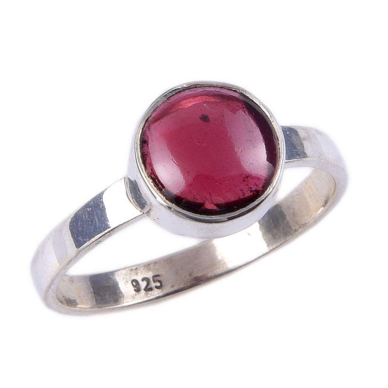 Natural Garnet Gemstone Handmade 925 Solid Sterling Silver Gift Ring Size 7 D1z94