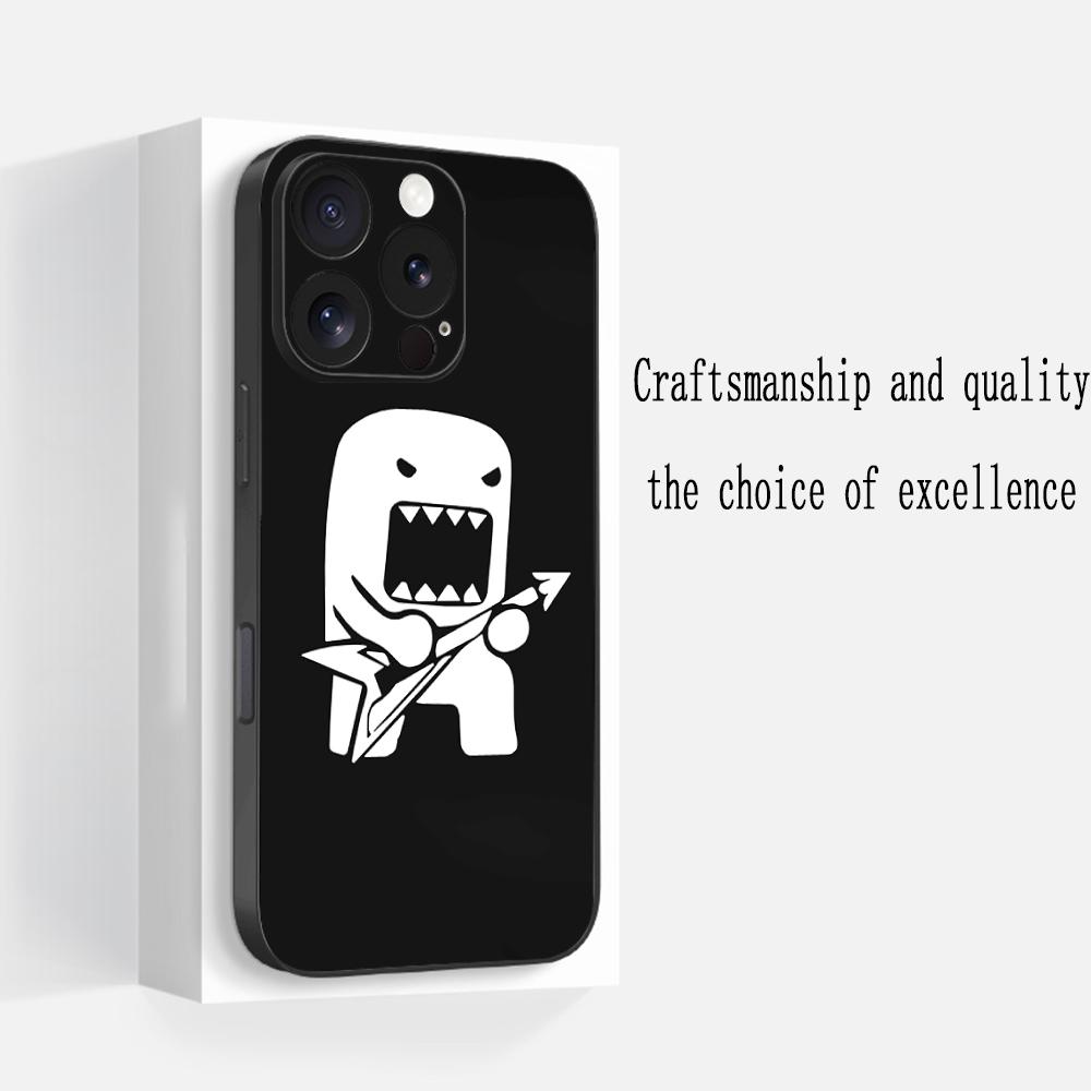 Domo kun cute cartoon anime pattern Phone Case For iPhone 17 16 e 15 14 13 12 Plus Mini Pro Max Soft black Shockproof Cover