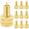 QWORK 10-Pack Gold Large Bore Tire Valve Adapter Set – Converts Large Bore To Standard Bore for Cars, Trucks, 22 Mm Length
