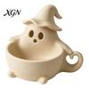 White Trinket Tray 3D Printed Halloween Ghost Bowl, Trick or Treat Snack Candy Storage Bowl Serving Decorative Dish, Party Supplies Nut