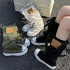 Women Fashion Boots New High Top Canvas High Quality Trouser Barrel Stacking Boot Breathable Comfort Shoes