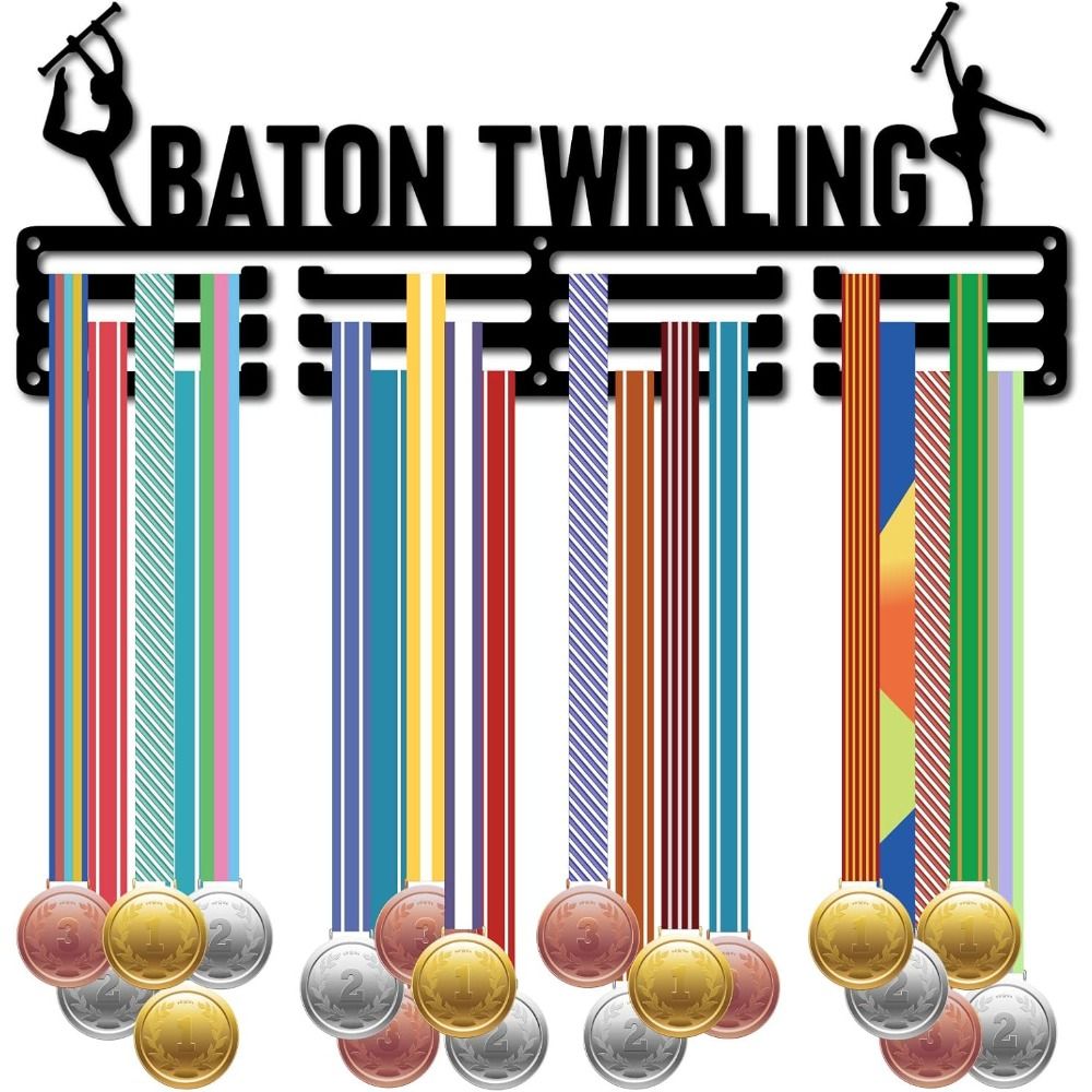 Настенный держатель для спортивных медалей Черный 40x15см Стойка для наград