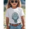 Tamanhos Europeus Estampa Divertida de Peixe-boi Animal Marinho Moda Versátil Gola Redonda Camiseta, Camiseta de Manga Curta