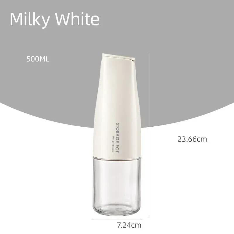 500ML Leakproof Oil Dispenser Bottle Glass Container Automatic Cap for Olive Oil Soy Sauce Camping BBQ Baking Sauce Storage Jar