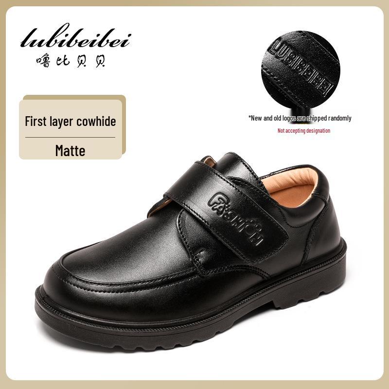 

Мальчиковые черные кожаные туфли для колледжа: Мягкая подошва, британский стиль для весенне-осенних показов 32