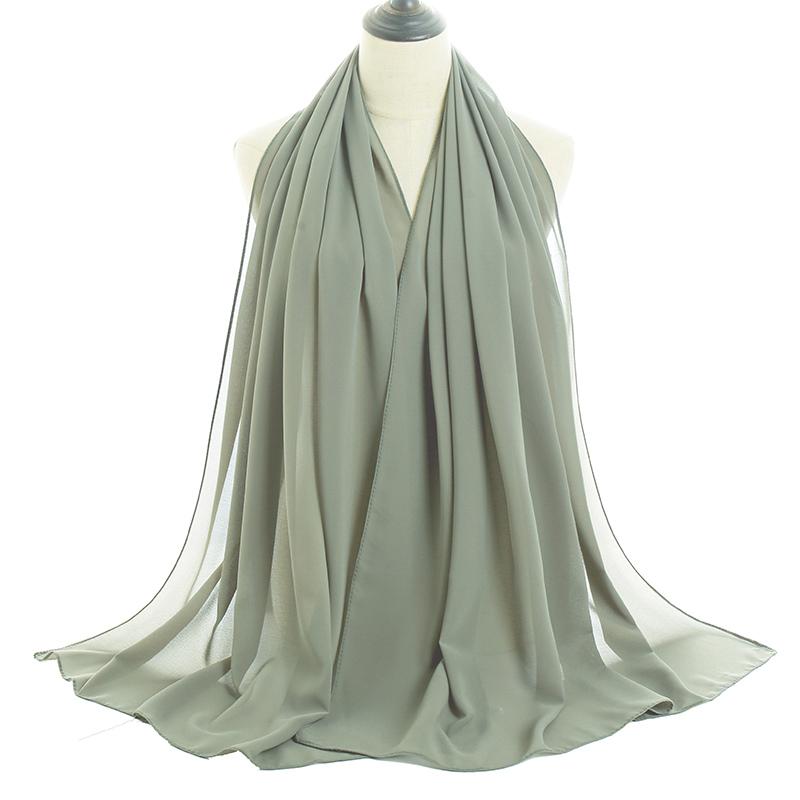 Good Stitching Muslim Chiffon Hijabs for Women Solid Chiffon Shawl Scarf Head Wraps Foulard Femme Hijab Scarves Muslim Turban