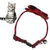 Cats Cute Bowknot Collars Plaid Tie Soft Cloth Bowtie with Bell Pets Decoration SuppliesRed