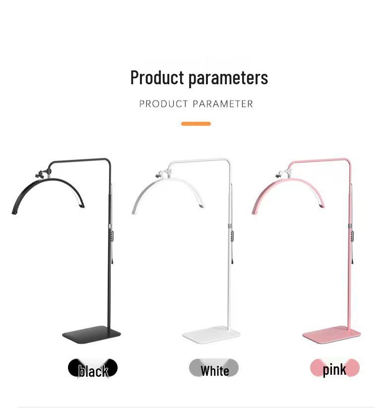 24-inch Half-Moon LED Beauty Lamp for Manicure, Microblading, Eyebrow, Eyelash, Eye Protection, Floor Fill Light.