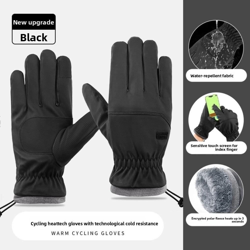 Touchscreen Compatible Full Finger Mittens Windproof Motorcycle Gloves  for Winter Riding