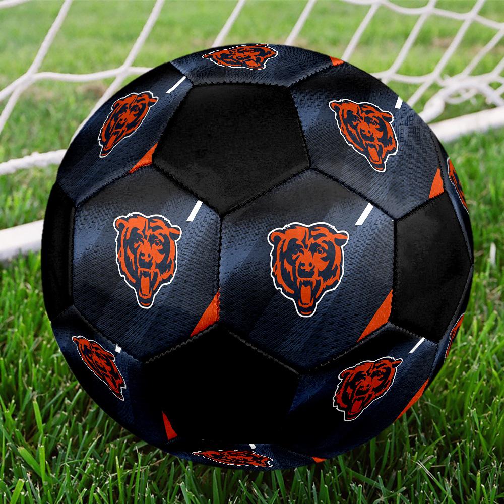 Chicago Bears Soccer Ball Colorful All Ages Machine Stitched PVC Competition Ready Durable High-Bounce.SIZE5
