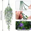 2pcs Artificial Hanging Plants Fake Hanging Plant Faux Eucalyptus Leaf Greenery Vine Outdoor UV Resistant Plastic Plants