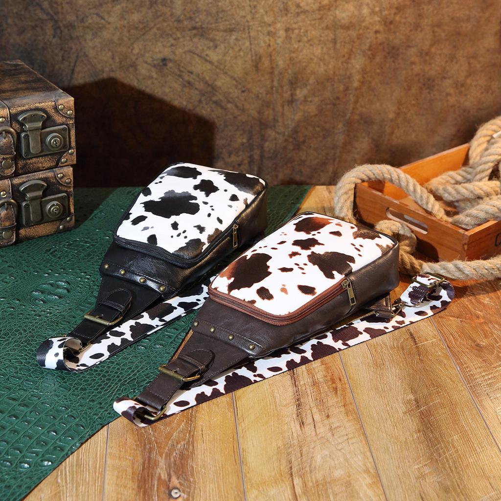 Bolsa Transversal Pequena Estilo Boho Ocidental Feminina com Alça Única Bolsa de Peito Bolsa Feminina