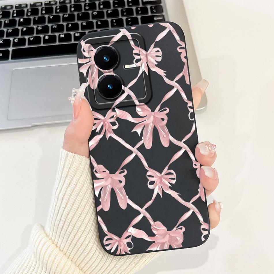 For Vivo Y22 Y22s Y22t Phone Case Vivo V2206 V2207 Y22 Y22s Y22t Elegant Floral Cat Painted Soft Silicone Shockproof Cases