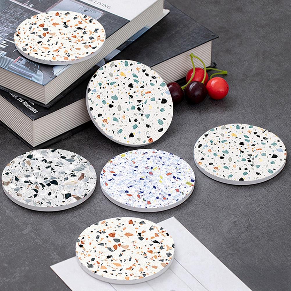 Terrazzo Coaster Absorbent Quick-drying Coaster Anti-slip Mat