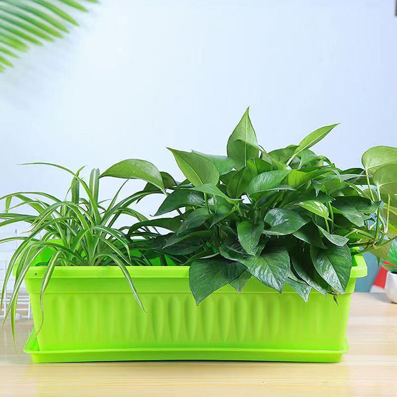1Set Plastic Vegetable Planters Rectangular Flowerpots For Balcony Indoor Gardening Breathable Plants Pots Garden Tools