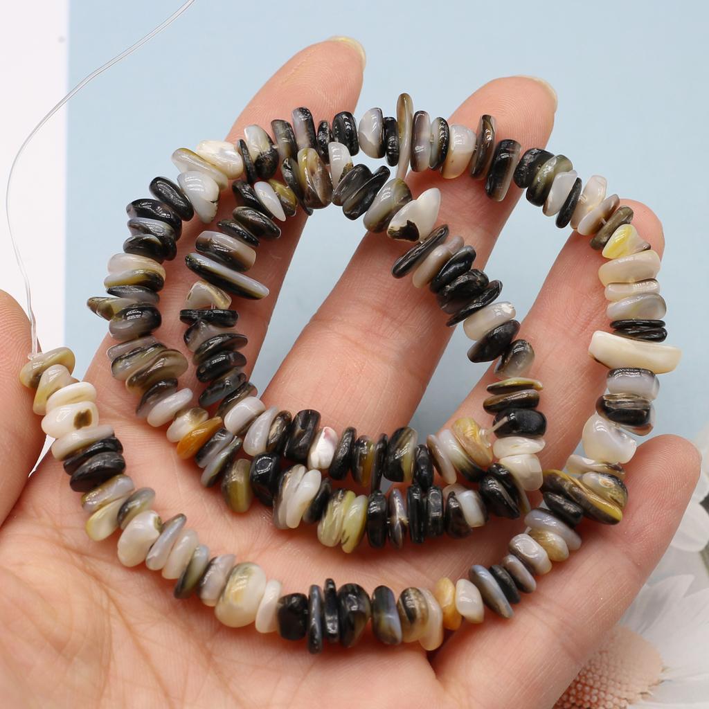Bead Assortments Shell Beads 7-9 mm Black Shell Irregular Isolation Beads For Jewelry Making DIY Pendants Necklace Earrings Bracelet Accessory