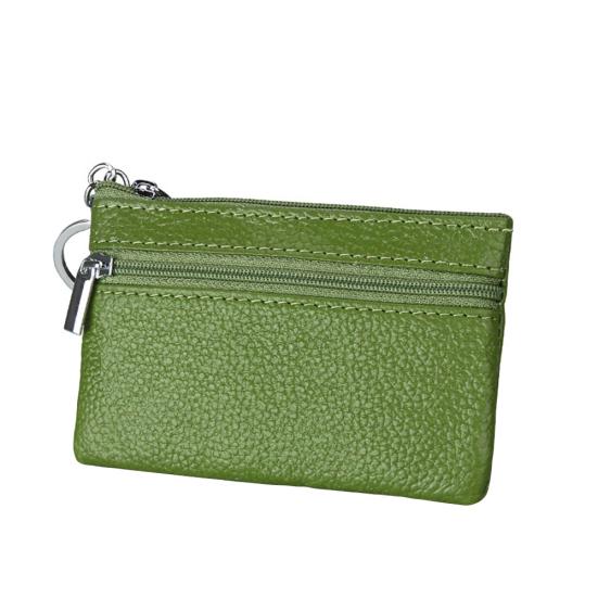 Lady Solid Color Stöldskydd RFID Blockerande Mini plånbok Nyckelring Zip myntväska