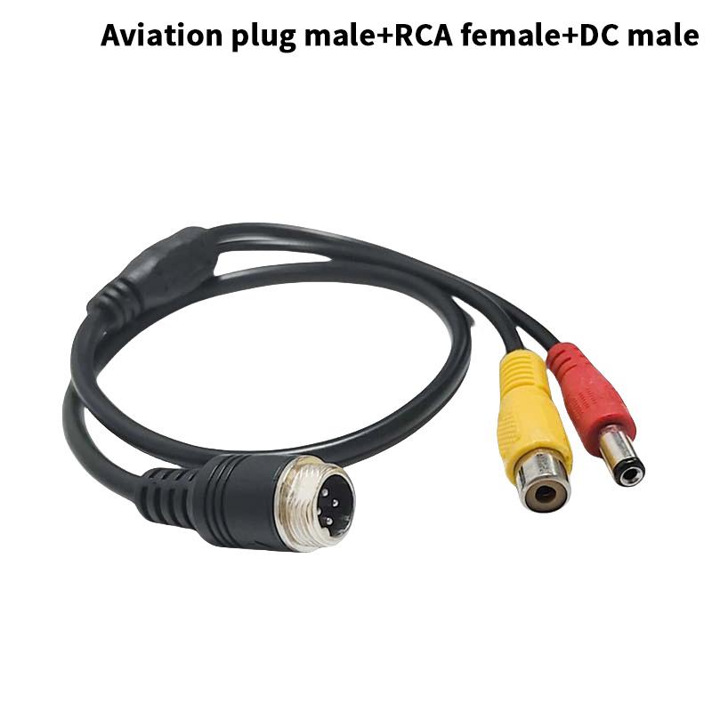 1 Piece Rca Av & Dc Power Converter Cable 4Pin Aviation Male To Female Adapter For Car Rear Camera Monitor Diy Accessories