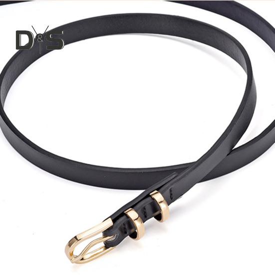 Women Belt Adjustable Multi Holes Design Thin Belt Faux Leather Pin Buckle Belt Solid Color Jeans Pants Belt Costume Accessories