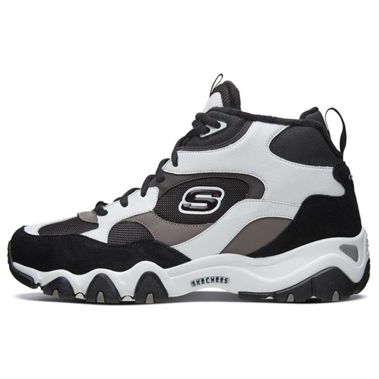Skechers DLites 2.0 Camouflage Fashion High-Top Casual Shoes Men sneaker Black White 999324-BKW 44