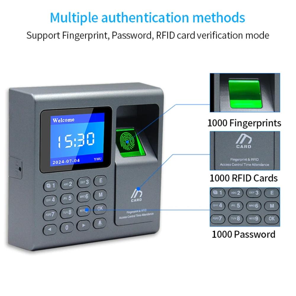Mini Biometric Fingerprint Access Control 125khz RFID Reader 1000 User USB Time Recorder Attendance Employee Terminal