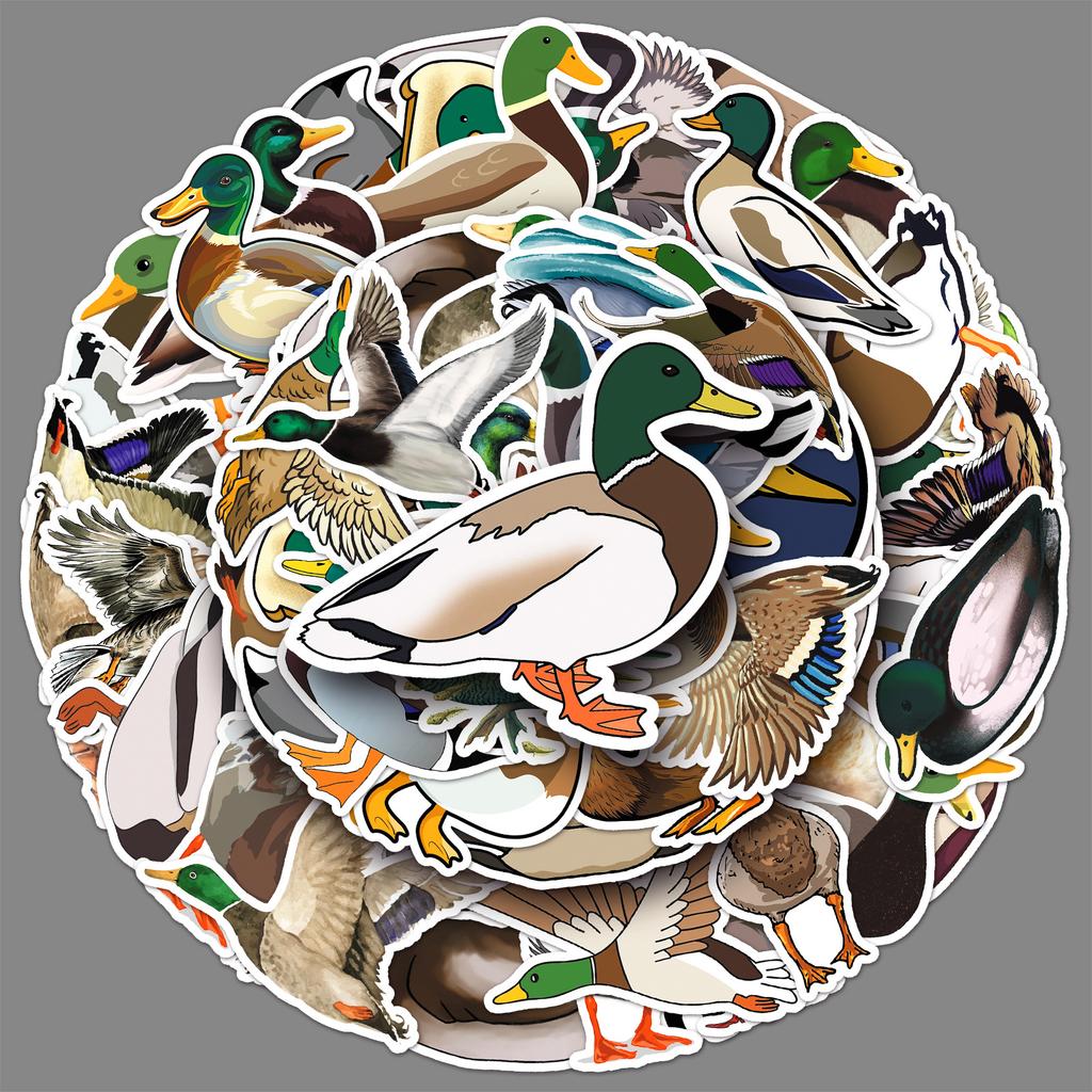 50 Pieces of Mallard Doodle Stickers Personalized Cartoon Cute Animal Decoration Mobile Suitcase Water Cup Stickers