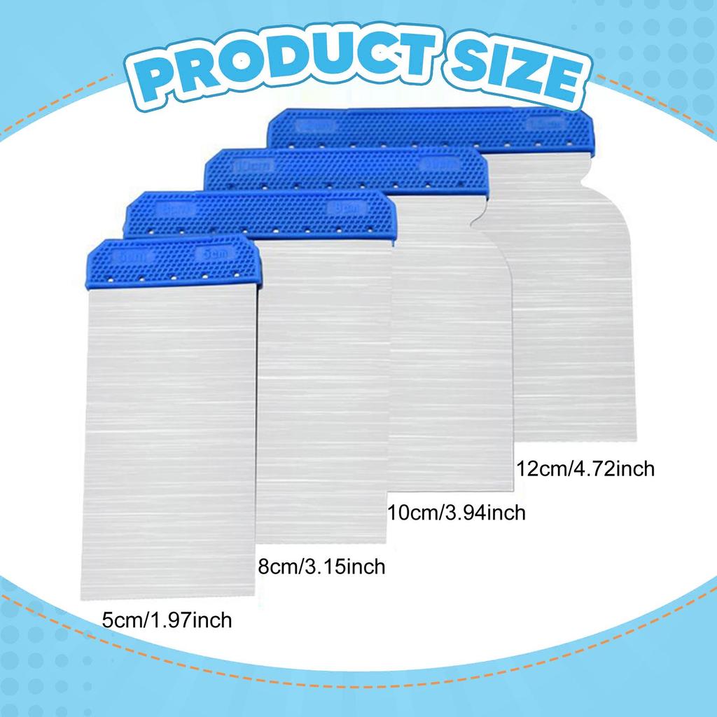 4 Pieces Auto Body Filler Spreader Edge Squeegee Decal Film Scrape for DIY