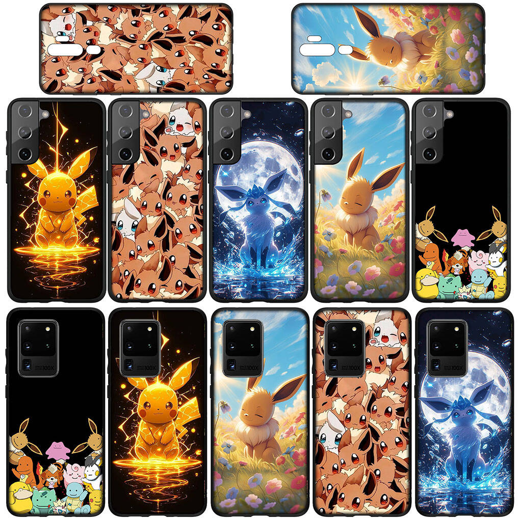 Telefoonhoesje voor Samsung Galaxy S25 S23 S22 S24 Ultra FE Plus A05 A06 A15 A16 A36 A37 A35 A52 A54 A55 A56 A57 A25 A53 A17 Eevee Pokemon GO Pikachu Cover