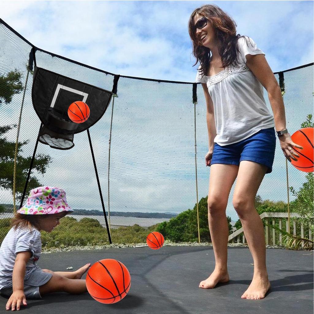 Adjustable Trampoline Basketball Hoop Soft Basketball Rebounder Hoop With 4 Balls Trampoline Parts For Kids Playground Family