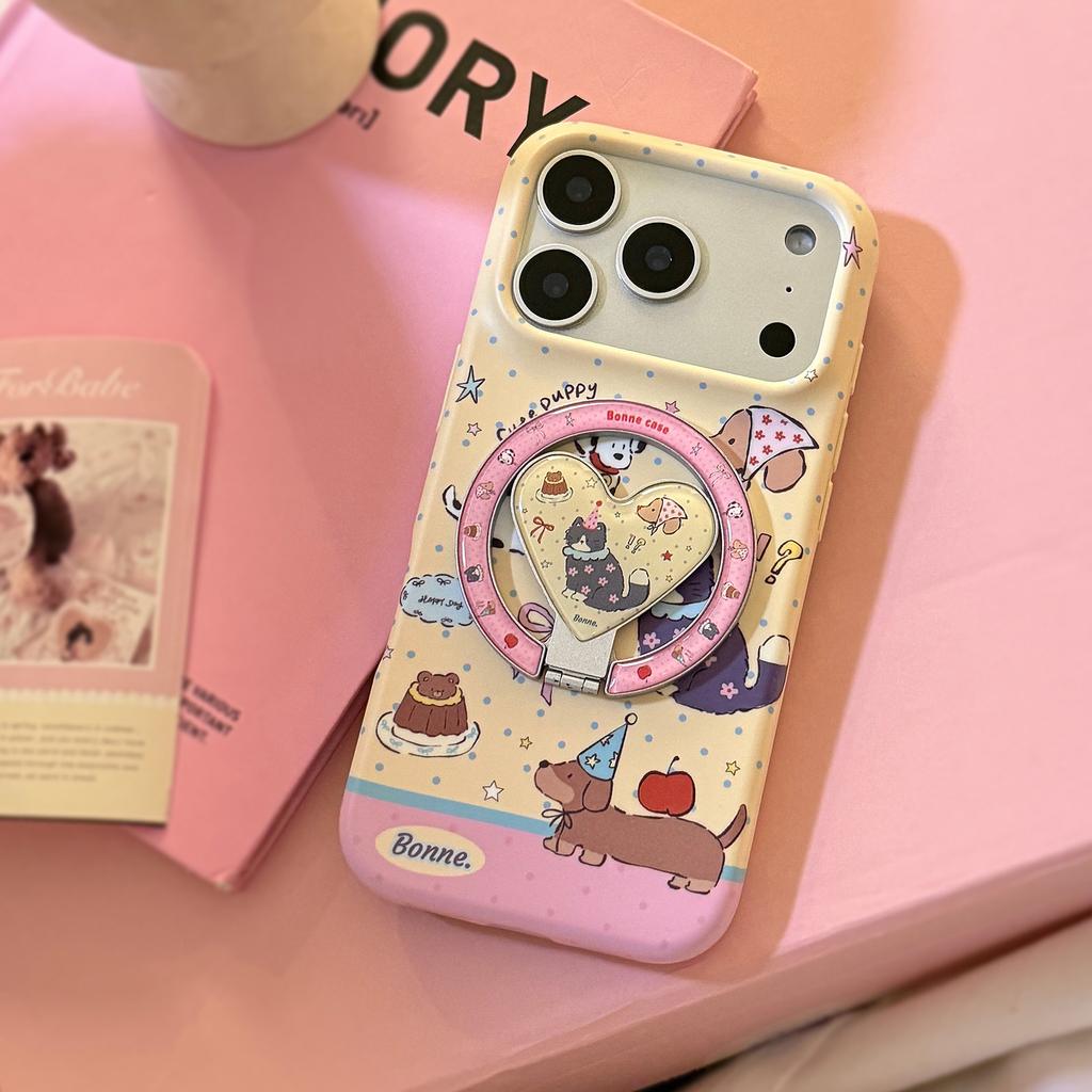Cute pet bracket is suitable for iphone17promax mobile phone case Apple 16 film soft 13 magnetic attraction 17 creative and cute