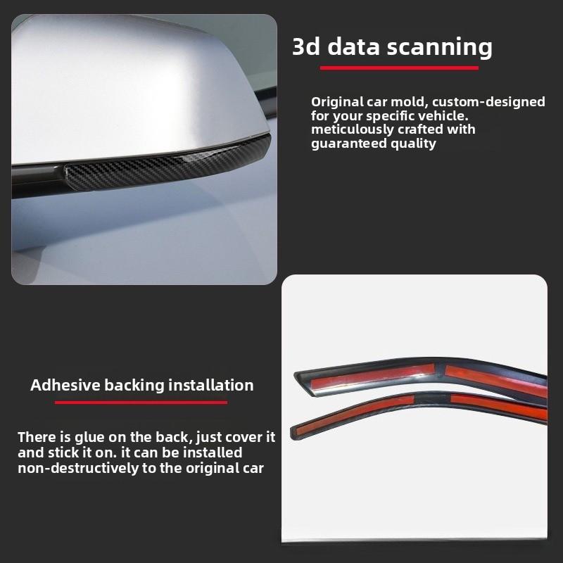 2PCS/set for Tesla Model Y Juniper Model 3 Highland Rearview Mirror Protector Edge Protection Buffer Trim Strip Anti-collision