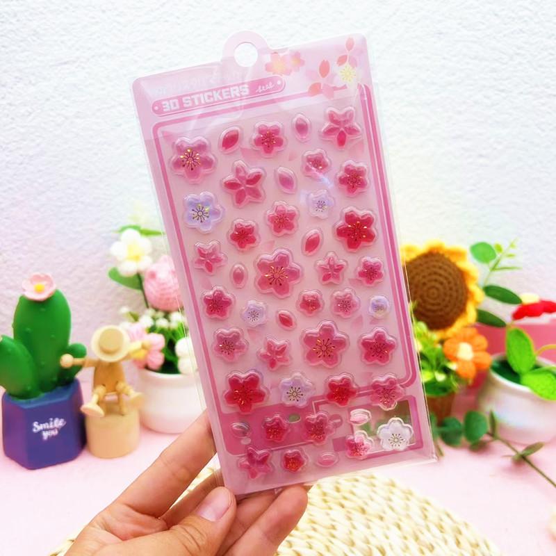 Sakura 3D 3D Relief Stickers Cute Cartoon Children'S Account Decoration Stickers Mobile Phone Guka Creative Stickers