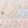 Baby Cotton Sleepwear Set With Shoulder Buttons Nonslip Comfortable Indoor Wear